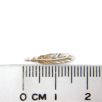 銅鍍霧銀色單孔葉子-12mm